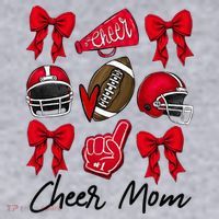 Football Coquette Bow Cheer Mom Red Women's Sweatshirt thumb 2