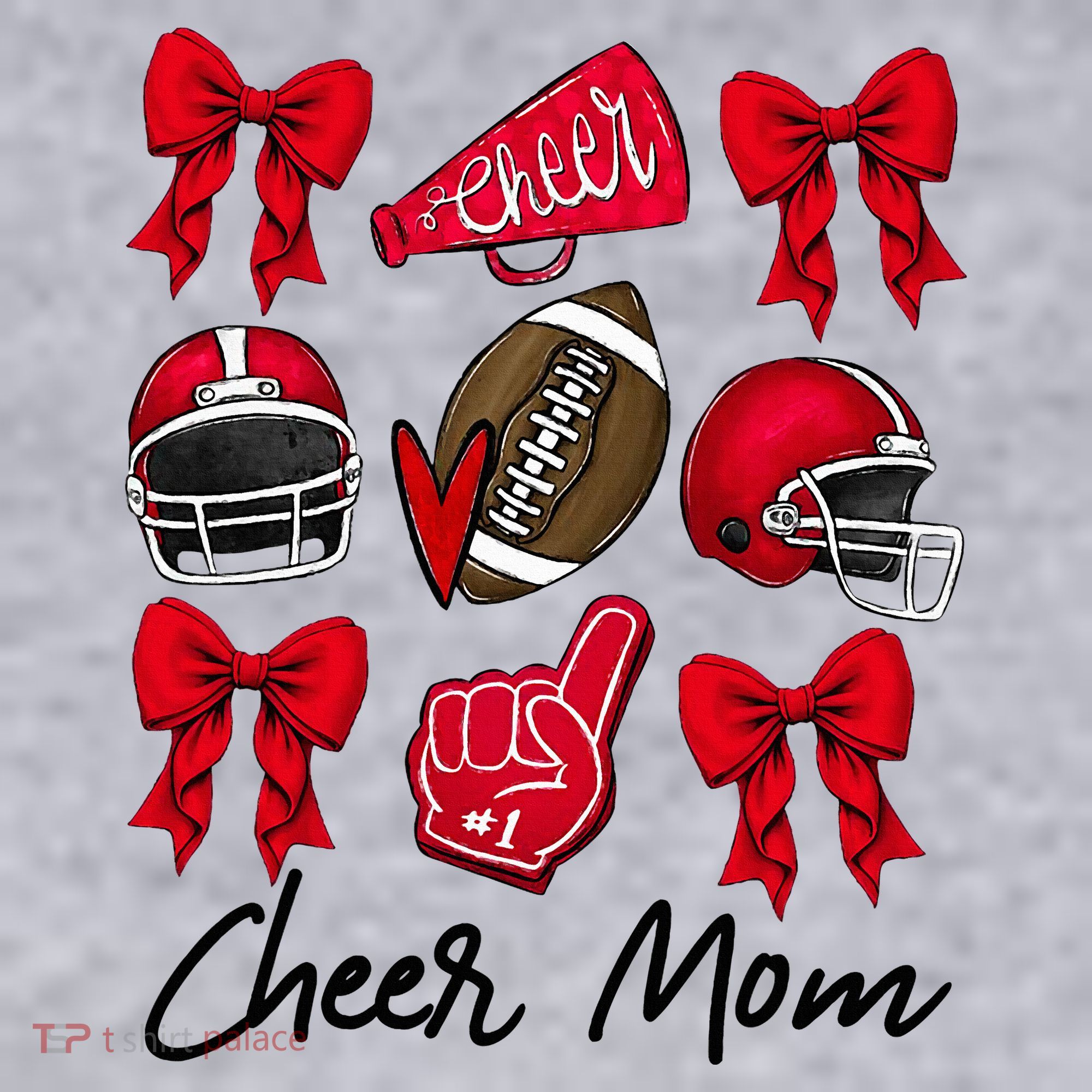 Football Coquette Bow Cheer Mom Red Women's Sweatshirt