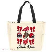 Football Coquette Bow Cheer Mom Red Tote Bag thumb 0