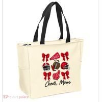 Football Coquette Bow Cheer Mom Red Tote Bag thumb 2