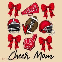 Football Coquette Bow Cheer Mom Red Tote Bag thumb 4