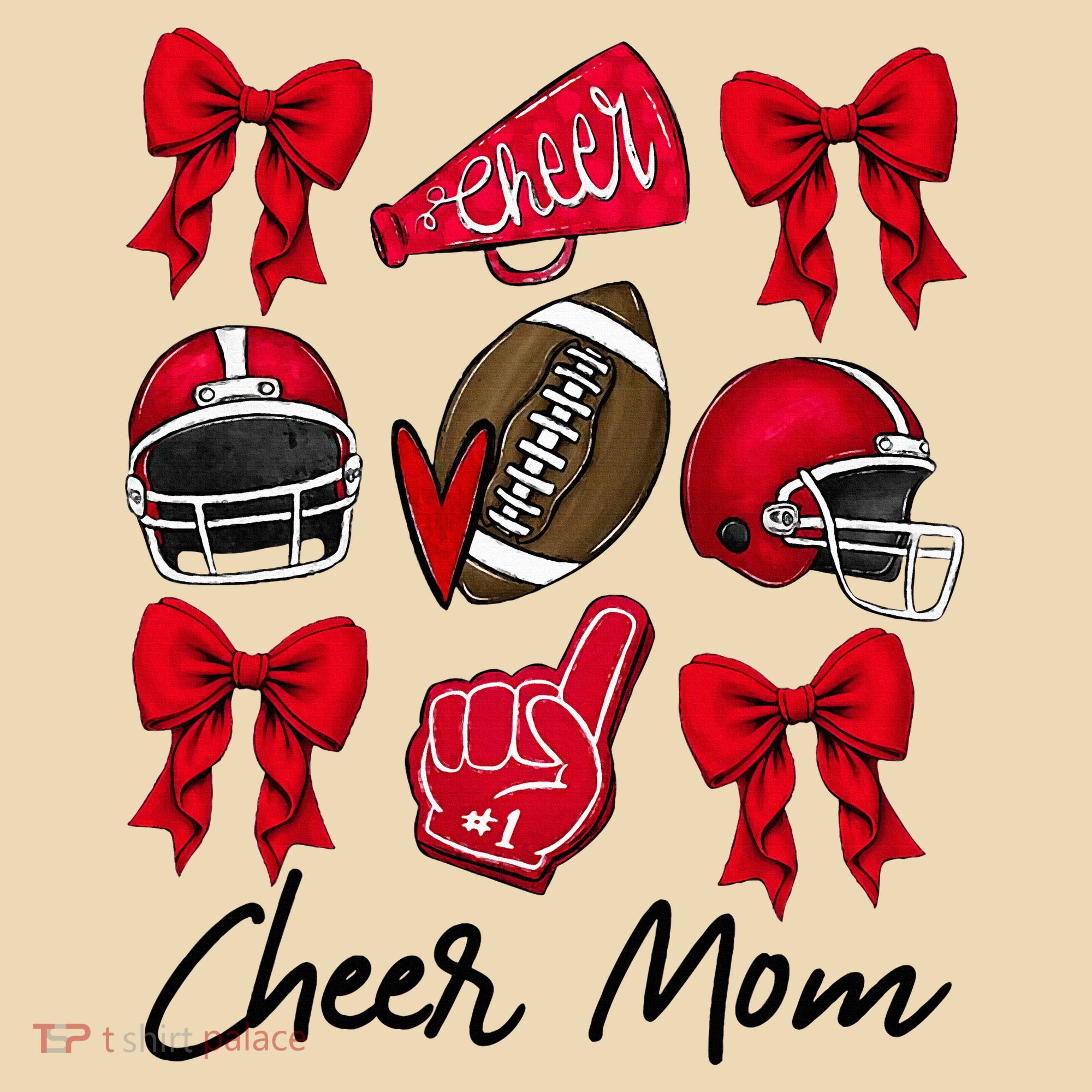 Football Coquette Bow Cheer Mom Red Tote Bag