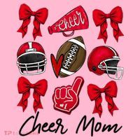 Football Coquette Bow Cheer Mom Red Coaster thumb 2