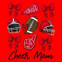 Football Coquette Bow Cheer Mom Red Santa Hat thumb 1