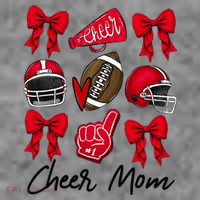 Football Coquette Bow Cheer Mom Red Toddler Hoodie thumb 2