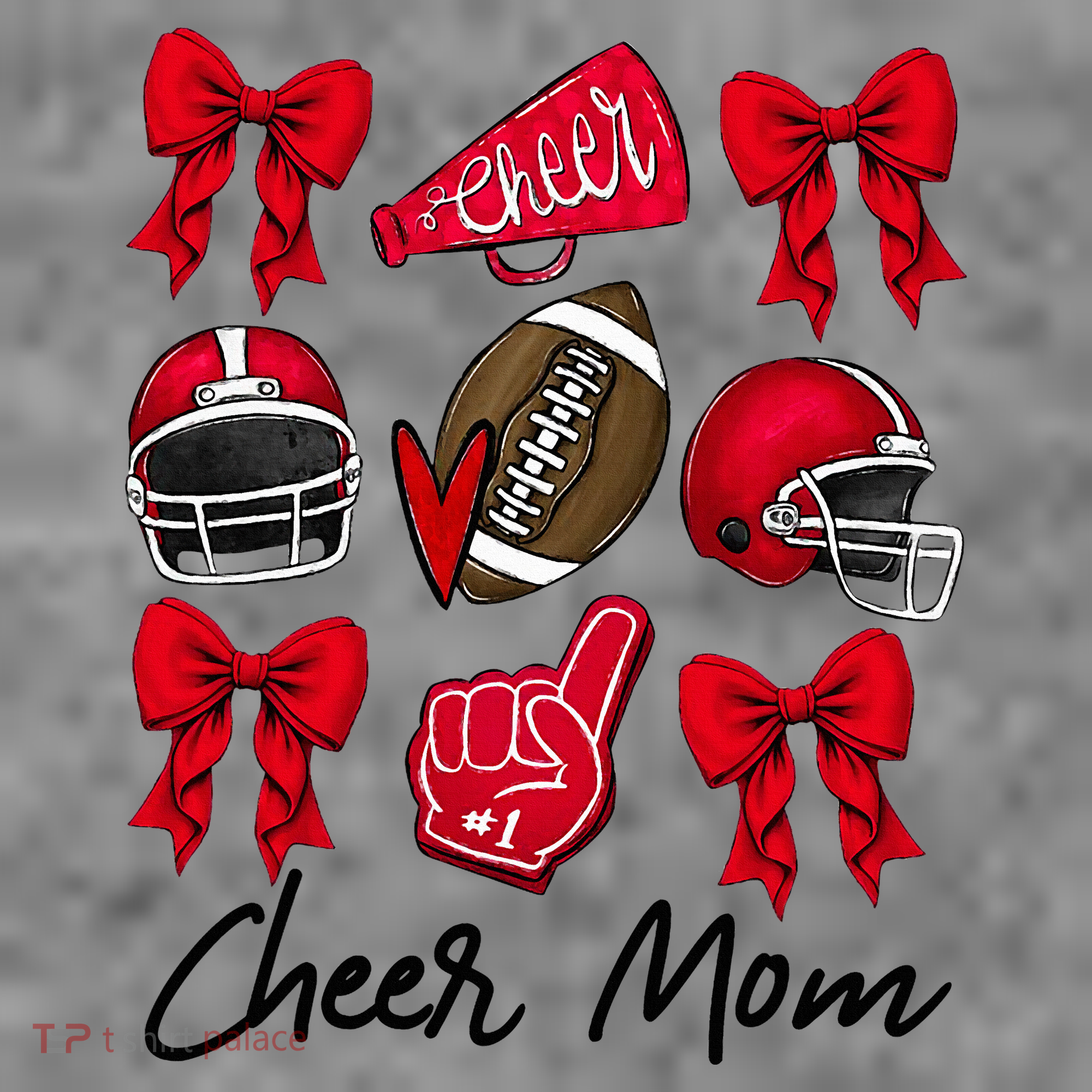 Football Coquette Bow Cheer Mom Red Toddler Hoodie