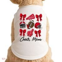 Football Coquette Bow Cheer Mom Red Doggie Tank thumb 0