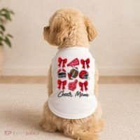 Football Coquette Bow Cheer Mom Red Doggie Tank thumb 2