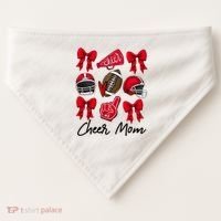 Football Coquette Bow Cheer Mom Red USA-Made Doggie Bandana thumb 0