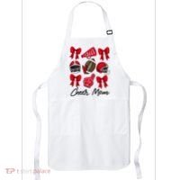 Football Coquette Bow Cheer Mom Red Apron thumb 0