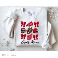 Football Coquette Bow Cheer Mom Red Sweatshirt thumb 2
