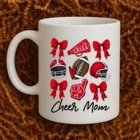 Football Coquette Bow Cheer Mom Red Coffee Mug thumb 2