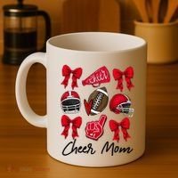 Football Coquette Bow Cheer Mom Red Coffee Mug thumb 4