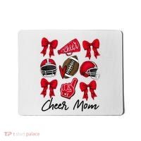 Football Coquette Bow Cheer Mom Red Mousepad thumb 0