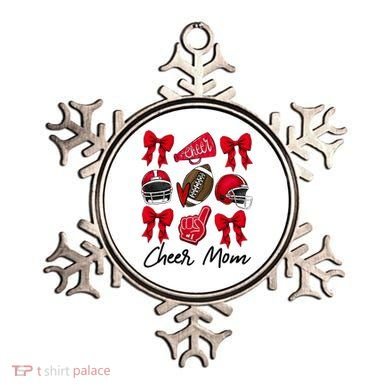 Football Coquette Bow Cheer Mom Red Ornament