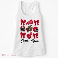 Football Coquette Bow Cheer Mom Red Women's Tank Top thumb 0