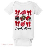 Football Coquette Bow Cheer Mom Red Baby Bodysuit thumb 0