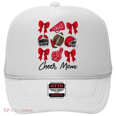 Football Coquette Bow Cheer Mom Red Hat