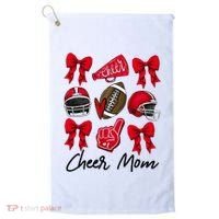 Football Coquette Bow Cheer Mom Red Golf Towel thumb 0