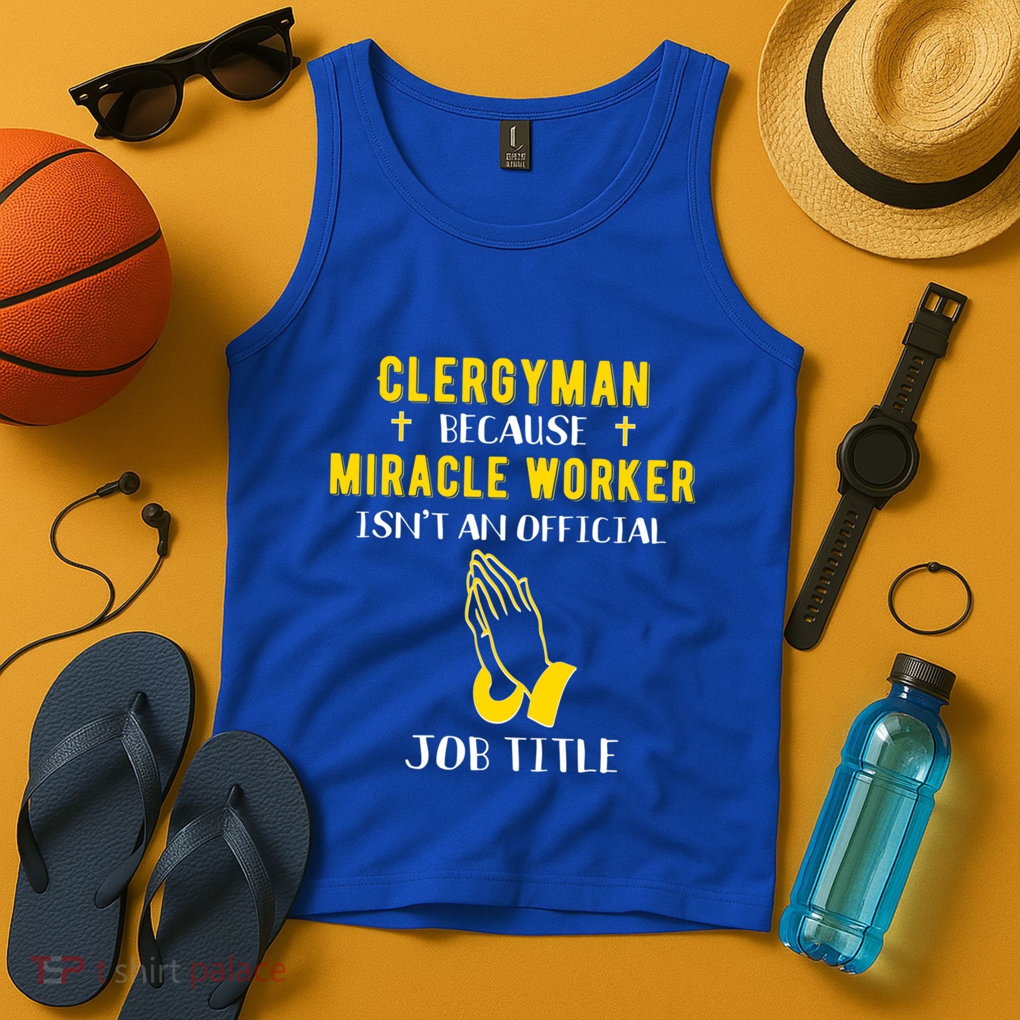 Funny Clergy Because Miracle Worker Isn't A Job Title Gif Gift Tank Top