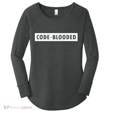 Funny Code Blooded Software Engineer Programmer Women's Perfect Tri Tunic Long Sleeve Shirt