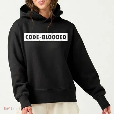 Funny Code Blooded Software Engineer Programmer Enza Ladies Midi Length Pullover Hood