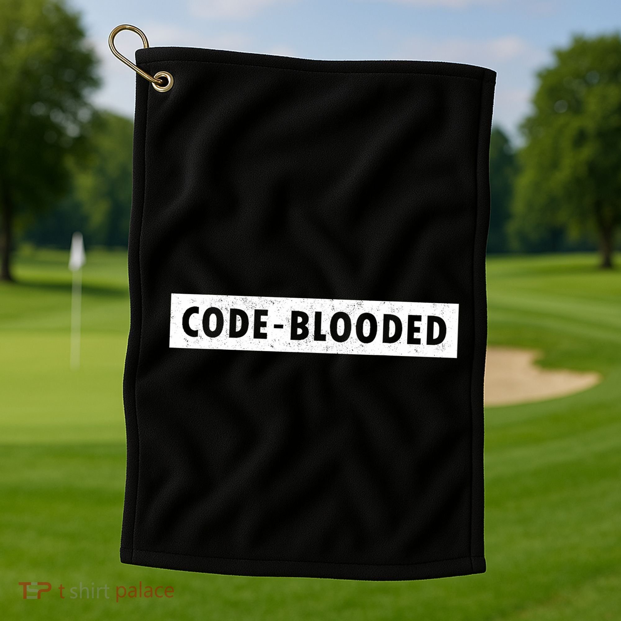 Funny Code Blooded Software Engineer Programmer Golf Towel