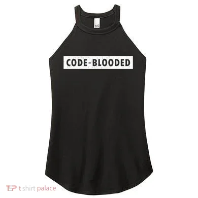Funny Code Blooded Software Engineer Programmer Women's Perfect Tri Rocker Tank
