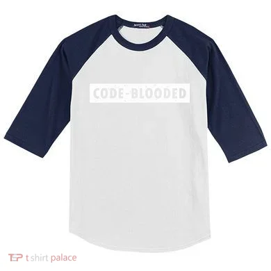 Funny Code Blooded Software Engineer Programmer Kids Colorblock Raglan Jersey