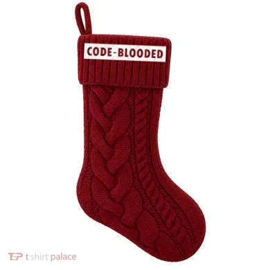 Funny Code Blooded Software Engineer Programmer Knit Stocking