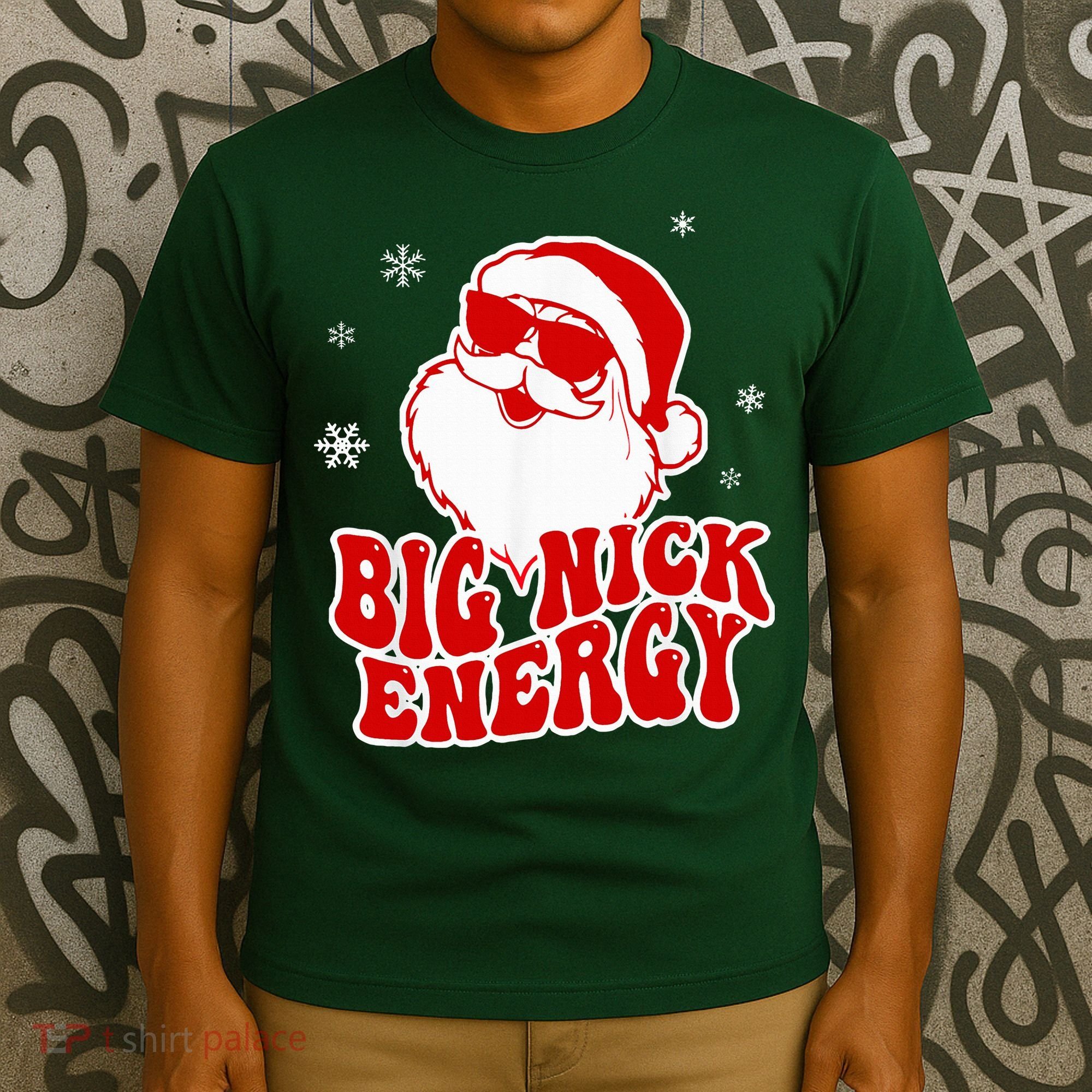 Funny Christmas Big Nick Energy Santa Naughty Adult Humor T-Shirt