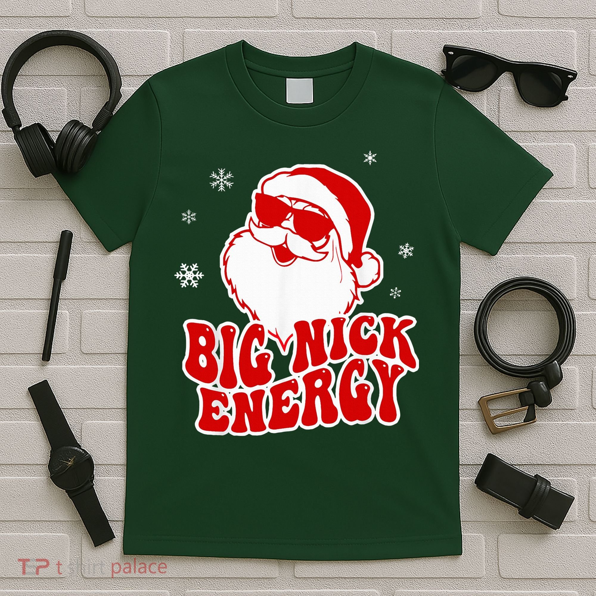 Funny Christmas Big Nick Energy Santa Naughty Adult Humor T-Shirt