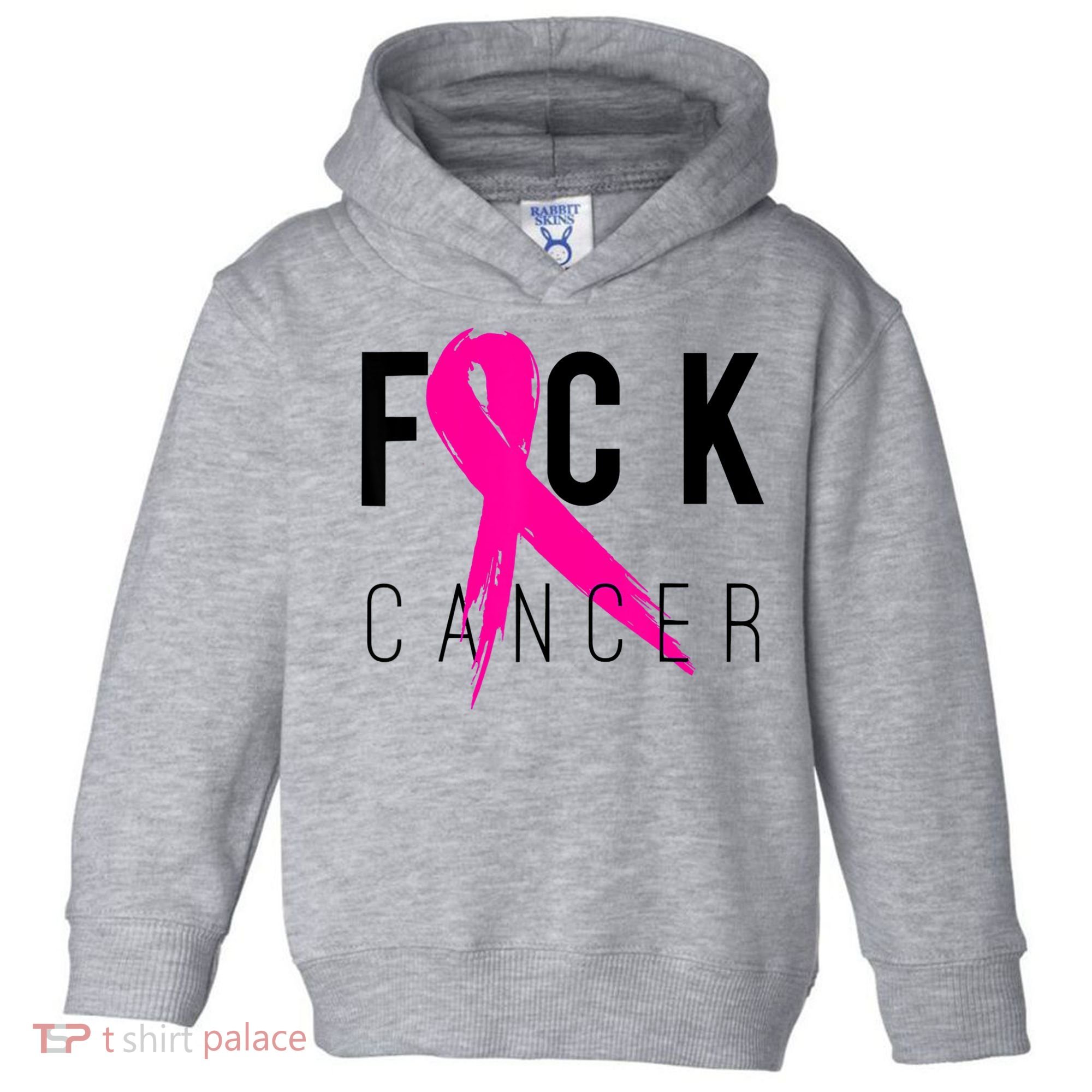 Fuck Cancer Breast Cancer Awareness Retro Distressed Toddler Hoodie