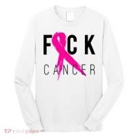 Fuck Cancer Breast Cancer Awareness Retro Distressed Long Sleeve Shirt thumb 0