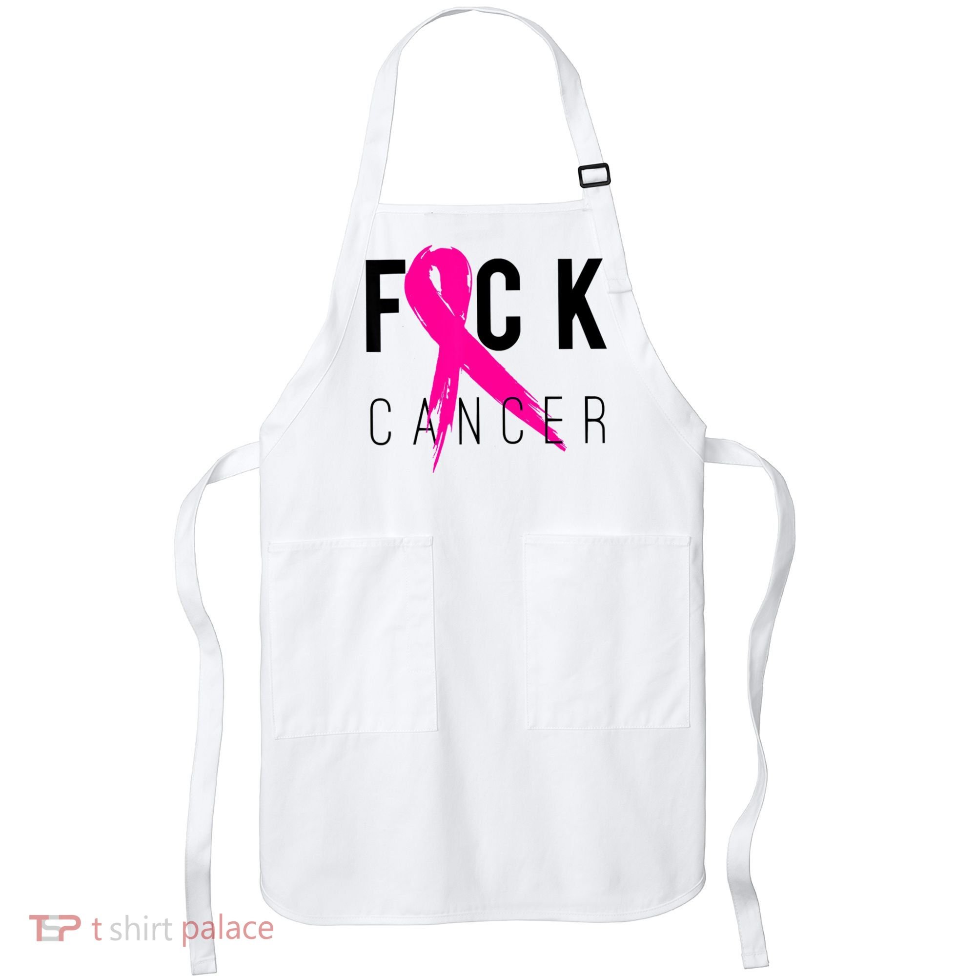 Fuck Cancer Breast Cancer Awareness Retro Distressed Apron