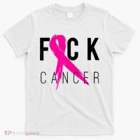 Fuck Cancer Breast Cancer Awareness Retro Distressed T-Shirt thumb 0