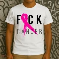 Fuck Cancer Breast Cancer Awareness Retro Distressed T-Shirt thumb 3