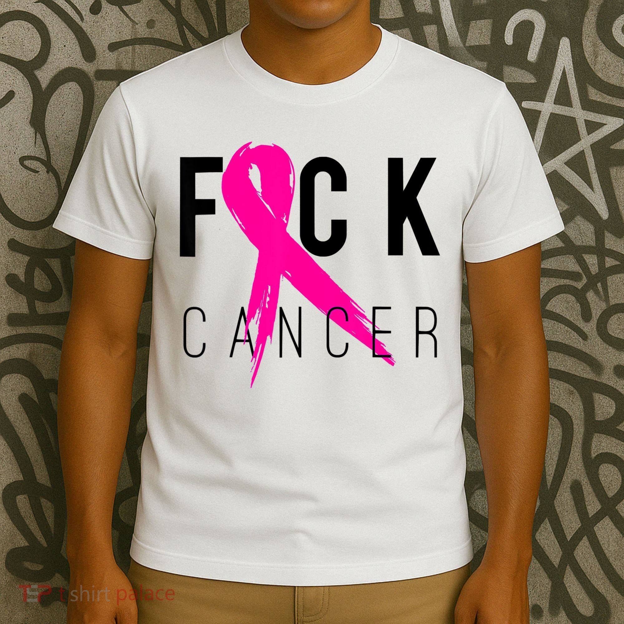 Fuck Cancer Breast Cancer Awareness Retro Distressed T-Shirt