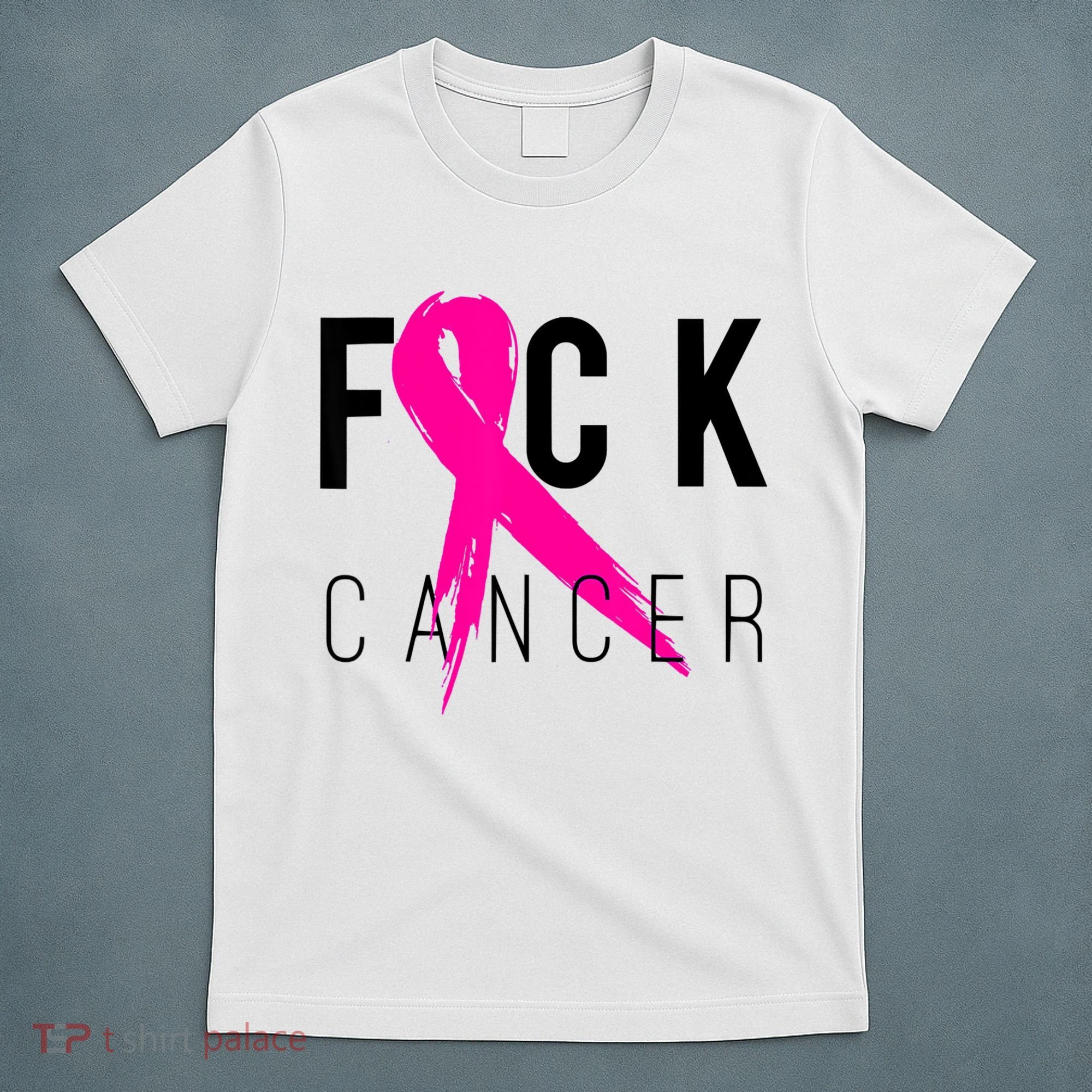 Fuck Cancer Breast Cancer Awareness Retro Distressed T-Shirt