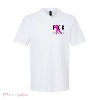 Fuck Cancer Breast Cancer Awareness Retro Distressed Polo thumb 0