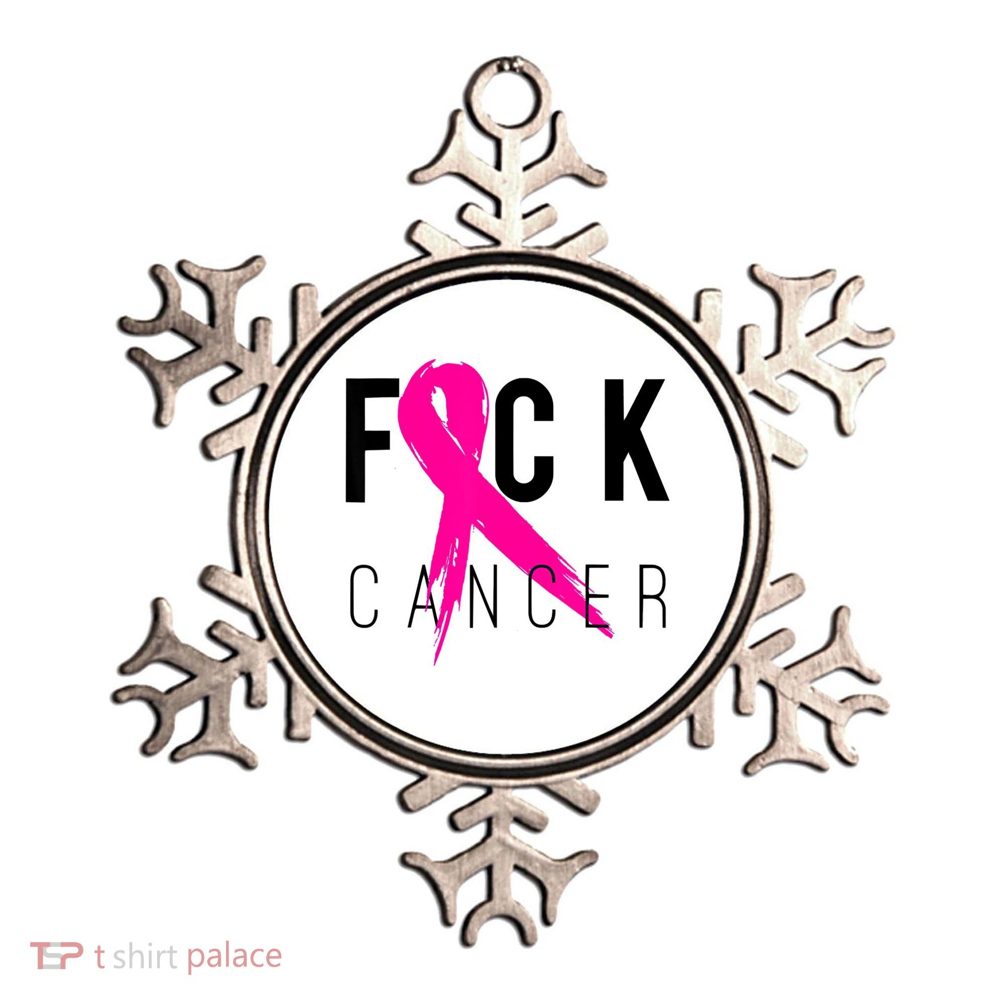 Fuck Cancer Breast Cancer Awareness Retro Distressed Ornament