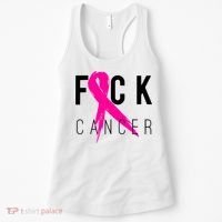 Fuck Cancer Breast Cancer Awareness Retro Distressed Women's Tank Top thumb 0