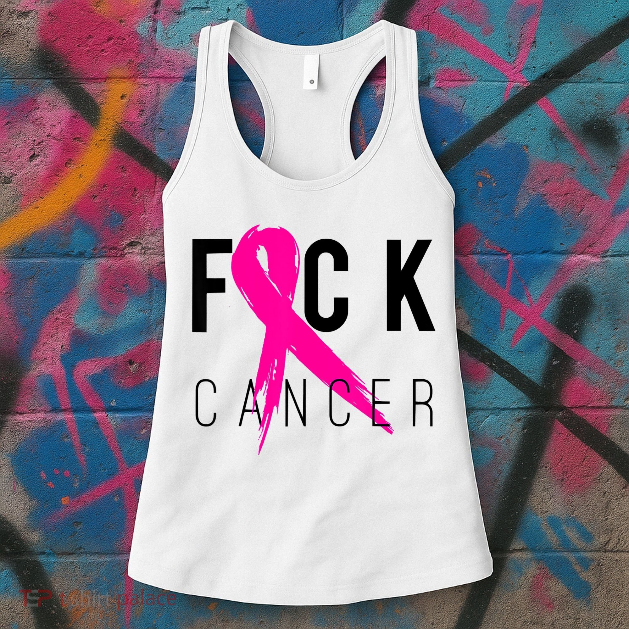 Fuck Cancer Breast Cancer Awareness Retro Distressed Women's Tank Top