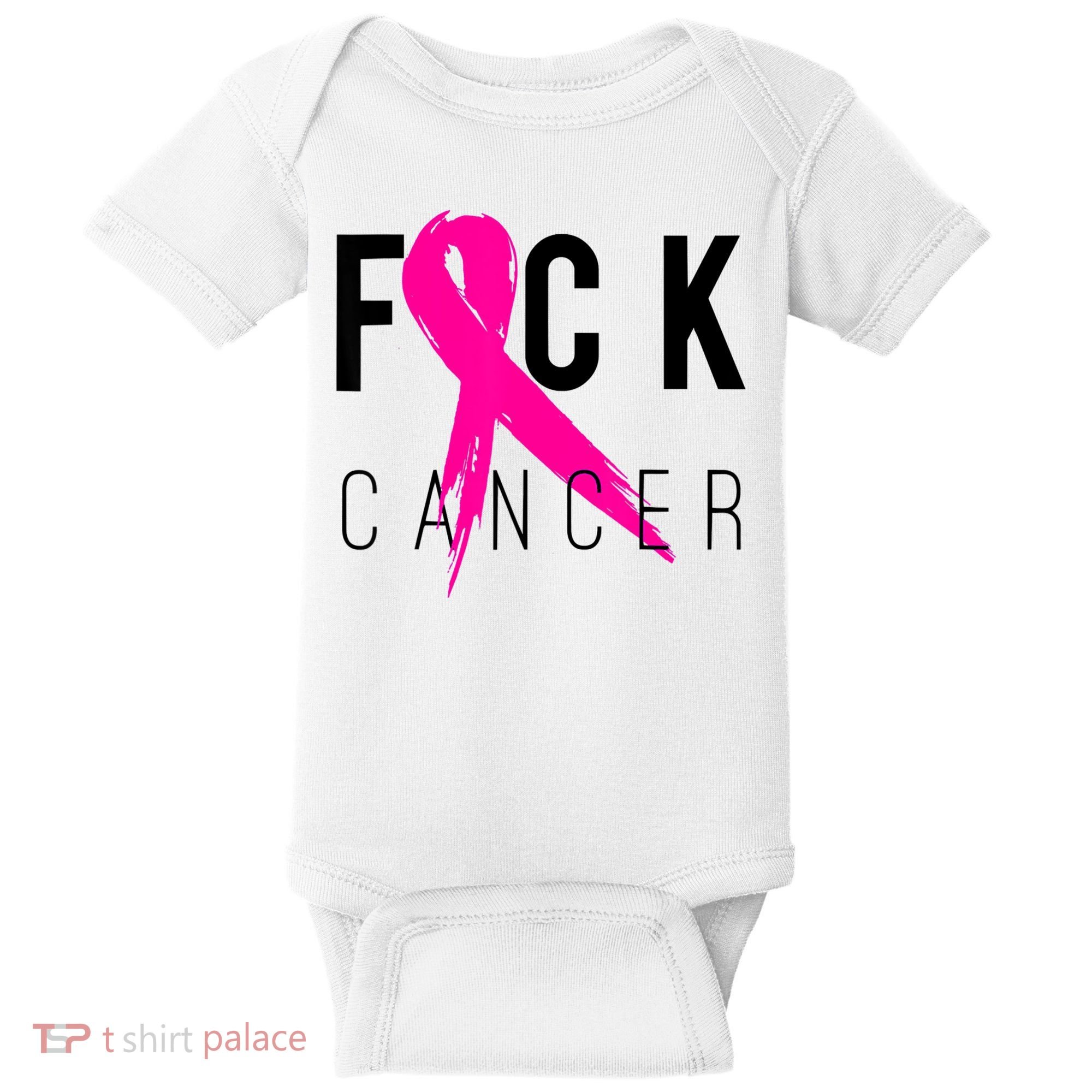 Fuck Cancer Breast Cancer Awareness Retro Distressed Baby Bodysuit