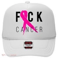 Fuck Cancer Breast Cancer Awareness Retro Distressed Hat thumb 0