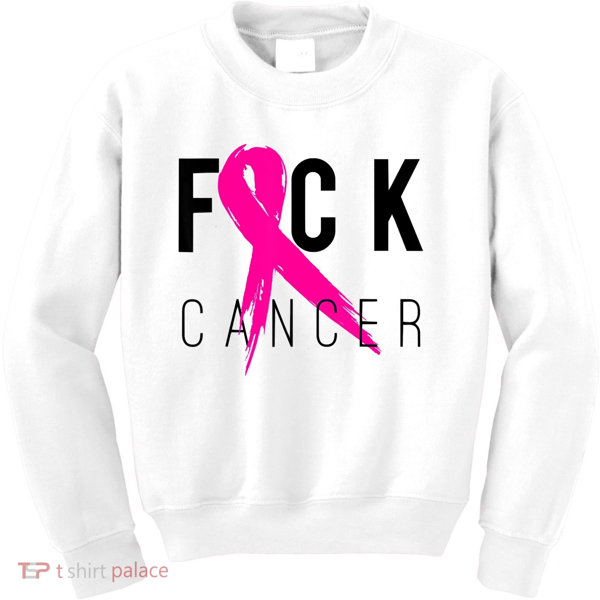 Fuck Cancer Breast Cancer Awareness Retro Distressed Kids Sweatshirt