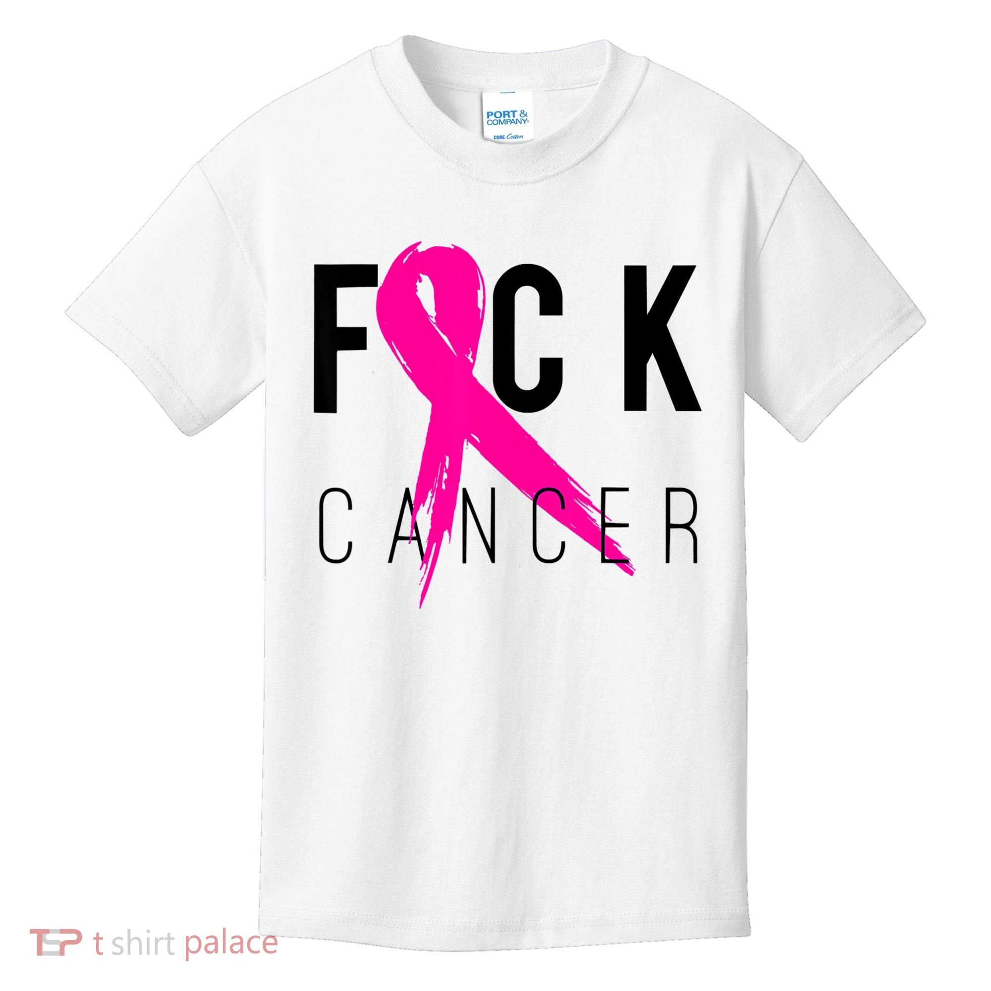Fuck Cancer Breast Cancer Awareness Retro Distressed Kids T-Shirt