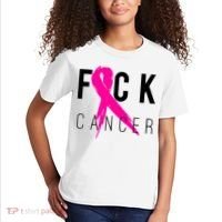 Fuck Cancer Breast Cancer Awareness Retro Distressed Kids T-Shirt thumb 2