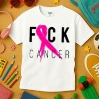 Fuck Cancer Breast Cancer Awareness Retro Distressed Kids T-Shirt thumb 3