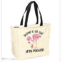 Flamingo Cruise Blame It On The Drink Package Drinking Booze Tote Bag thumb 2